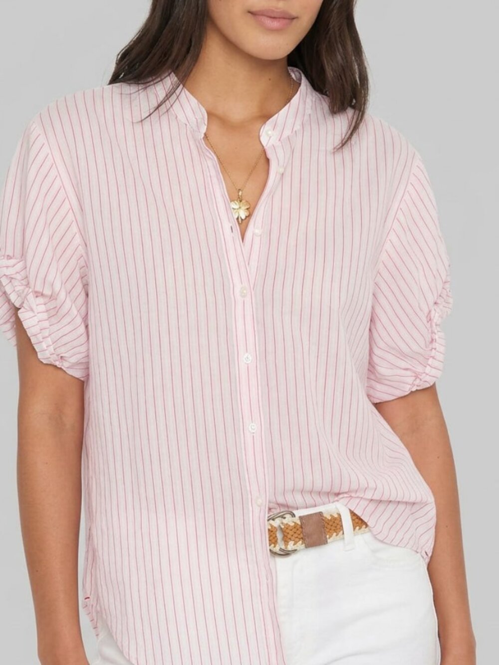 Xirena 100% Cotton Striped Blouse Size L